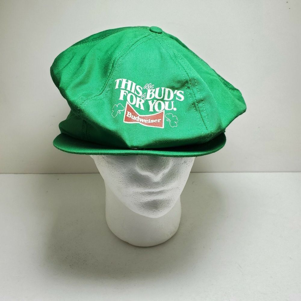 Budweiser This Buds for you Vintage Green Paperboy Hat‎ Snapback Cabbie